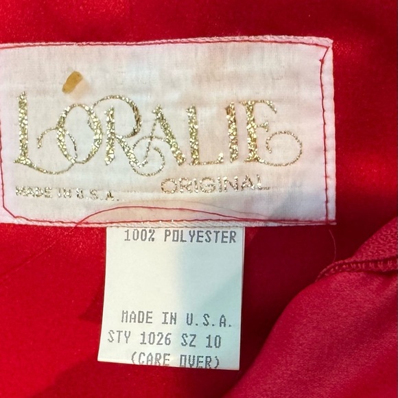 Loralie Original Vintage Elegant Red Dress 5 or 6 Prom Straps - Picture 8 of 11